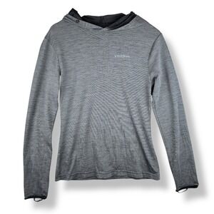 Voormi Hoodie Womens Medium Gray River Run Long Sleeve Base Layer Wool Blend Top